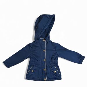 Pink Platinum Navy Hooded Jacket with Gold Accents